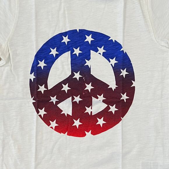 NWT J. Crew Kids' Red/White/Blue America Peace 4th of July T-Shirt - Picture 3 of 8